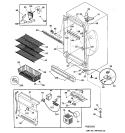 CABINET Diagram and Parts List for FUF14DADRWH  General Electric Freezer