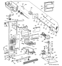 FREEZER SECTION Diagram and Parts List for TFG25PRBCBS  General Electric Refrigerator