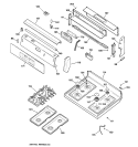 CONTROL PANEL & COOKTOP Diagram and Parts List for JGBP86BEB1BB  General Electric Range