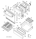 DOOR & DRAWER PARTS Diagram and Parts List for JGBP86BEB1BB  General Electric Range