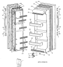 DOORS Diagram and Parts List for CSX22GABEWW  Hotpoint Refrigerator