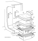 SHELVES Diagram and Parts List for CSX25GPCEAA  Hotpoint Refrigerator
