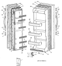 DOORS Diagram and Parts List for CSX19LABEWH  Hotpoint Refrigerator