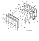 DOOR Diagram and Parts List for JKP18AA1AA  General Electric Wall Oven