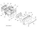 DOOR Diagram and Parts List for JSP26BW3WH  General Electric Range
