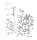 FRESH FOOD SECTION Diagram and Parts List for ZIS42NCA  General Electric Refrigerator
