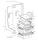 FRESH FOOD SHELVES Diagram and Parts List for TFX22XPDAWW  General Electric Refrigerator