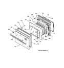 OVEN DOOR Diagram and Parts List for JKP85BA1BB  General Electric Microwave Oven Combo
