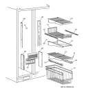 FREEZER SHELVES Diagram and Parts List for TFG30PFCEBB  General Electric Refrigerator