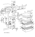 FRESH FOOD SECTION Diagram and Parts List for TFJ20JADAAA  General Electric Refrigerator