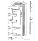 Part Location Diagram of WR77X10025 GE DOOR INNER FF