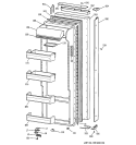 FRESH FOOD DOOR Diagram and Parts List for TPG21KRDAWH  General Electric Refrigerator
