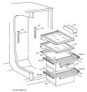 FRESH FOOD SECTION Diagram and Parts List for TFX22KRDAWW  General Electric Refrigerator