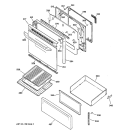 DOOR & DRAWER PARTS Diagram and Parts List for RB753BC1WH  Hotpoint Range