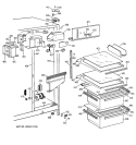 FRESH FOOD SECTION Diagram and Parts List for MSZ20GABEWW  General Electric Refrigerator