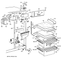 FRESH FOOD SECTION Diagram and Parts List for MSG22GABEWW  General Electric Refrigerator