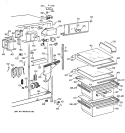FRESH FOOD SECTION Diagram and Parts List for MSG25GRBEWW  General Electric Refrigerator