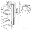 FRESH FOOD DOOR Diagram and Parts List for MSK28PFBEAA  General Electric Refrigerator