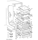FRESH FOOD SHELVES Diagram and Parts List for MSK28PFBEAA  General Electric Refrigerator