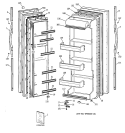 DOORS Diagram and Parts List for MST20GABEWW  General Electric Refrigerator