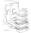 FRESH FOOD SECTION Diagram and Parts List for MST20GABEWW  General Electric Refrigerator