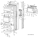 FRESH FOOD DOOR Diagram and Parts List for MSK28DHBEWW  General Electric Refrigerator