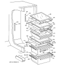 FRESH FOOD SECTION Diagram and Parts List for MSK28DRBEAA  General Electric Refrigerator