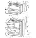 DOORS Diagram and Parts List for CTX14BABBRWW  Hotpoint Refrigerator