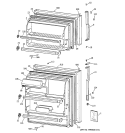 DOORS Diagram and Parts List for MTT14EABBRAA  General Electric Refrigerator