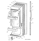 FRESH FOOD DOOR Diagram and Parts List for TFX25QRBAWW  General Electric Refrigerator
