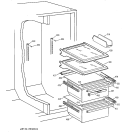 FRESH FOOD SHELVES Diagram and Parts List for TFX25QRBAWW  General Electric Refrigerator