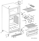 CABINET Diagram and Parts List for TDX9SNYCRWH  General Electric Refrigerator