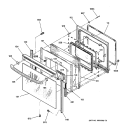 DOOR Diagram and Parts List for JBP79BB1BB  General Electric Range
