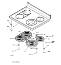 COOKTOP Diagram and Parts List for JB960BB1BB  General Electric Range