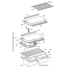SHELVES Diagram and Parts List for CTX18GICCRWW  Hotpoint Refrigerator