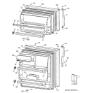 DOORS Diagram and Parts List for TBT18NIBBRAA  General Electric Refrigerator