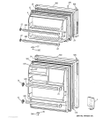DOORS Diagram and Parts List for CTX18LYZHRWH  Hotpoint Refrigerator