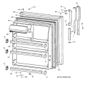 FRESH FOOD DOOR Diagram and Parts List for CTX21HABRRWW  Hotpoint Refrigerator