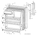 FRESH FOOD DOOR Diagram and Parts List for CTX21DIBRRWW  Hotpoint Refrigerator