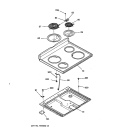 COOKTOP Diagram and Parts List for RB756GT5WW  Hotpoint Range