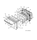 DOOR Diagram and Parts List for JTP27BA1BB  General Electric Wall Oven