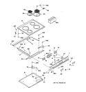 CONTROL PANEL & COOKTOP Diagram and Parts List for JCSP31BW3BB  General Electric Range