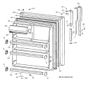 FRESH FOOD DOOR Diagram and Parts List for TBX21GIDARWW  General Electric Refrigerator
