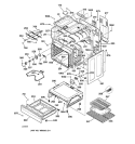 BODY & DRAWER PARTS Diagram and Parts List for JBP24WB1WW  General Electric Range