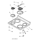 COOKTOP Diagram and Parts List for JBP48AB2AA  General Electric Range