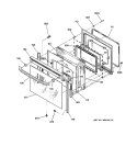 DOOR Diagram and Parts List for JBP85WB2WW  General Electric Range