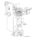 FREEZER SECTION Diagram and Parts List for ZISS42NCASS  General Electric Refrigerator