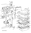 FRESH FOOD SECTION Diagram and Parts List for TFT22JWDAAA  General Electric Refrigerator