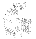 ESCUTCHEON & DOOR ASSEMBLY Diagram and Parts List for GSD3230ZZ3WW  General Electric Dishwasher