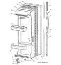 FRESH FOOD DOOR Diagram and Parts List for TFX26CRDABB  General Electric Refrigerator